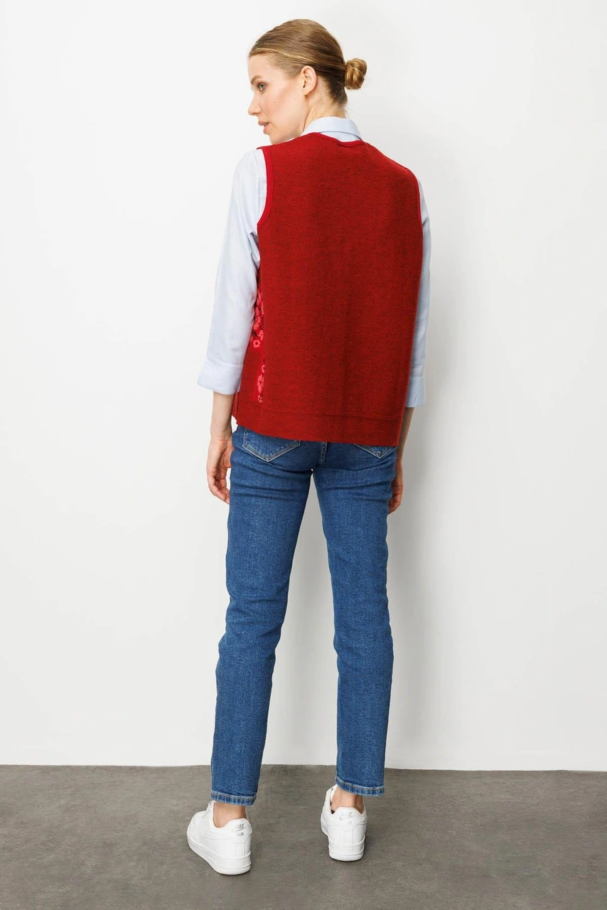 Desen Triko Kadın Pıtırcık Çiçekli Patchwork Keçe Yün Yelek Y.kırmızı Y.ş.pembe Y.kırmızı Y.ş.pembe Desen Triko Kadın Pıtırcık Çiçekli Patchwork Keçe Yün Yelek Y.kırmızı Y.ş.pembe Y.kırmızı Y.ş.pembe