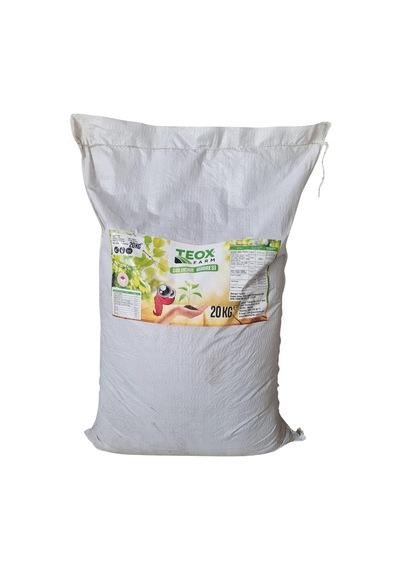 Teox Farm 20 Kg Katı Solucan Gübresi Toz Vejetaryan Organik Gübre