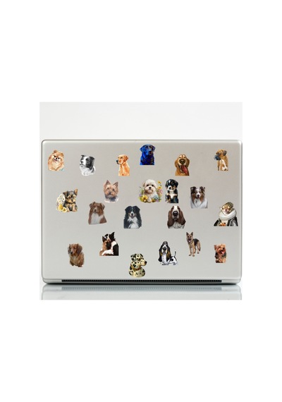 45 Adet Sevimli Köpekler Sticker Seti - Etiket Seti Scrapbook Bullet Journal Çok Renkli