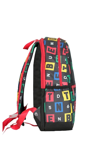 Siyah Harf Baskılı Unisex Çocuk Sırt Çantası