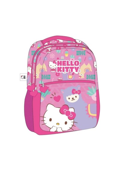 Hello Kitty Okul Çantası Üç Bölmeli Pembe