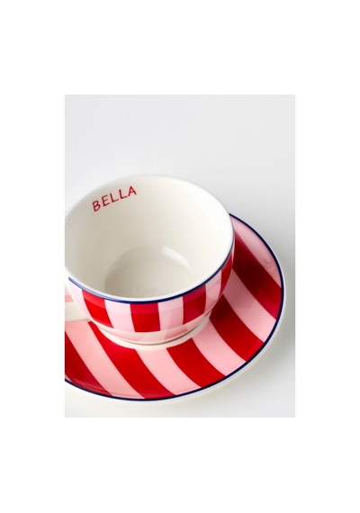 Bella Maison Line 2'li Çay Fincanı Seti Kırmızı-mavi 270 Cc Kırmızı - Mavi