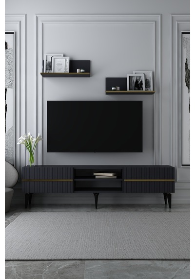 180dhdtrür5aa Tedy Lazer Pleksi Desenli Raflı Tv Sehpası Ünitesi Antrasit-altın 180dhdtrür5aa Tedy Lazer Pleksi Desenli Raflı Tv Sehpası Ünitesi Antrasit-altın