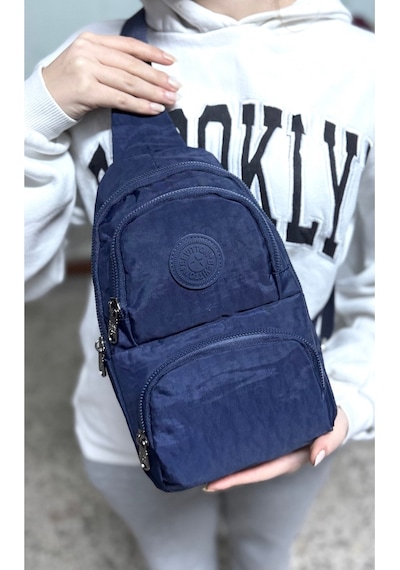 Su Geçirmez Kumaş Lacivert Unisex Body Bag Çapraz Omuz Çantası Lacivert