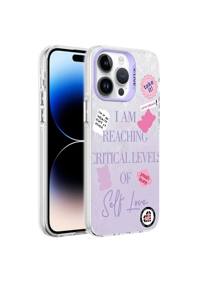 Zeyline Apple Uyumlu iPhone 14 Pro Max Mermer Desenli Zore Marbello Kapak-mor