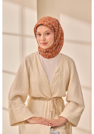 Silk Home Aura Eşarp 140005-29 Kiremit, Vizon, Koyu Kırmızı
