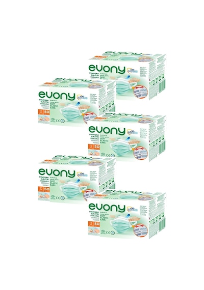 Evony Cerrahi Maske Elastik Kulaklı 50'lix5 Paket 250 Adet