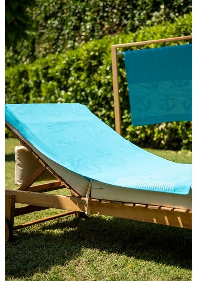 Menderes Home Cotton Collection Bukle Plaj Havlusu Çapa Turkuaz