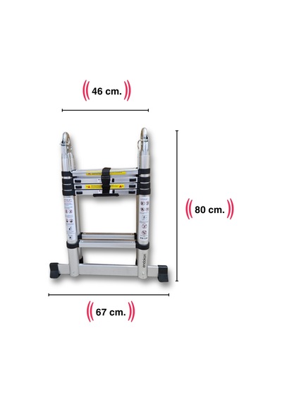 Endokon 160 + 160 Cm. - 5+5 Basamaklı Teleskopik Merdiven - A Tipi Uzayan Merdiven