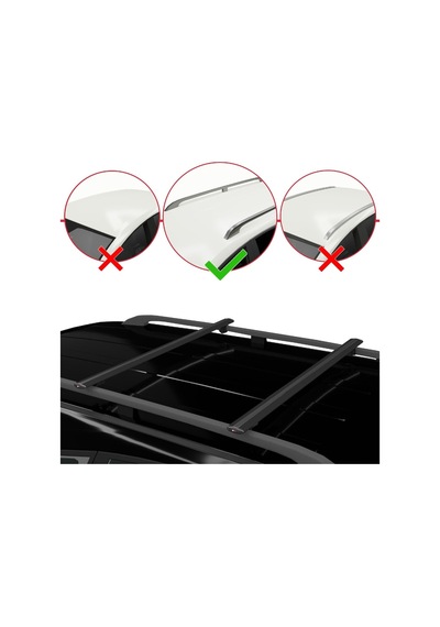 Accessorypart Nissan Qashqai 2010-2014 Arası İle Uyumlu Basıc Model Ara Atkı Tavan Barı Siyah