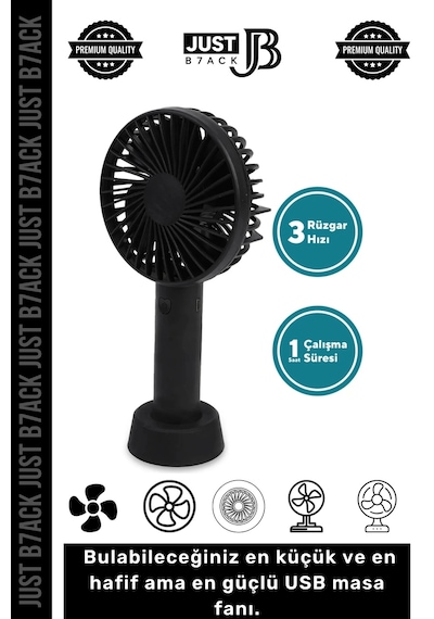 Minielfanı Usb Şarjlı 3 Kademeli Sessiz Taşınabilir Mini Fan Pervaneli Soğutucu Küçük Vantilatör
