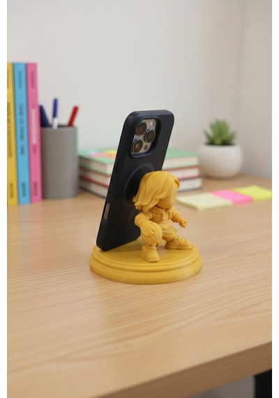 Noker Basketbolcu Telefon Tutucu Masaüstü Telefon Standı Sarı