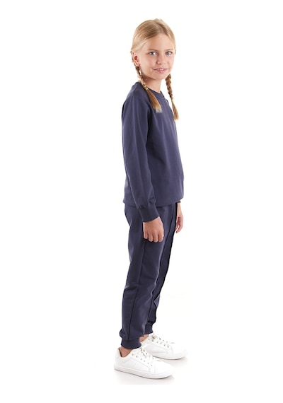Ahengim Kız Çocuk Back To School Pamuklu Trend Eşofman Takımı Ak2529 Füme