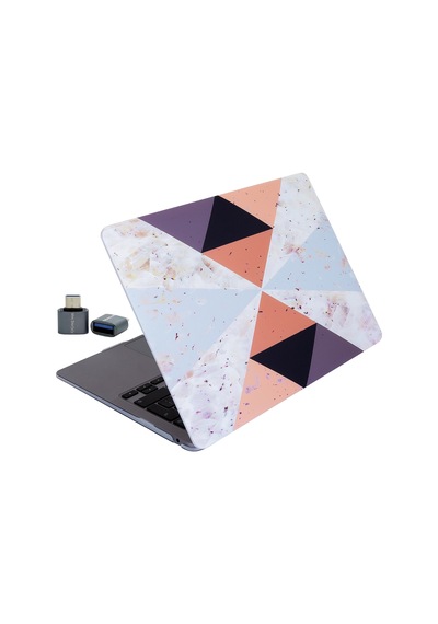 Apple Uyumlu MacBook Pro Kılıf 13 İnç M1-m2, Tangram01nl Type-c Model A2338 A2289 A2251 A1706-08 A1989 A2159 İle Lacivert Mavi