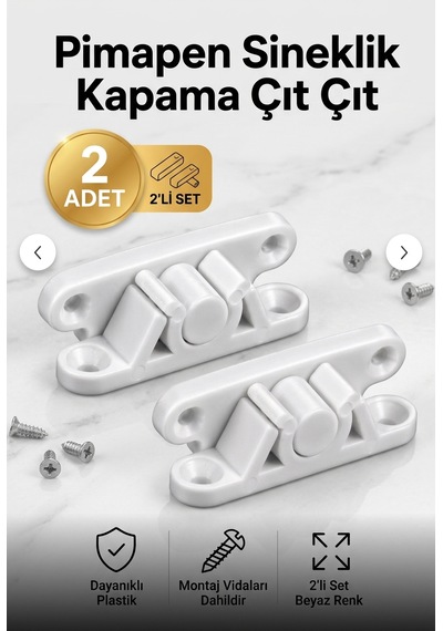 Pimapen Sineklik Çıtçıtı 2 Adet Sineklik Klipsi Pvc Pencere Tutucu Aparat Seti -