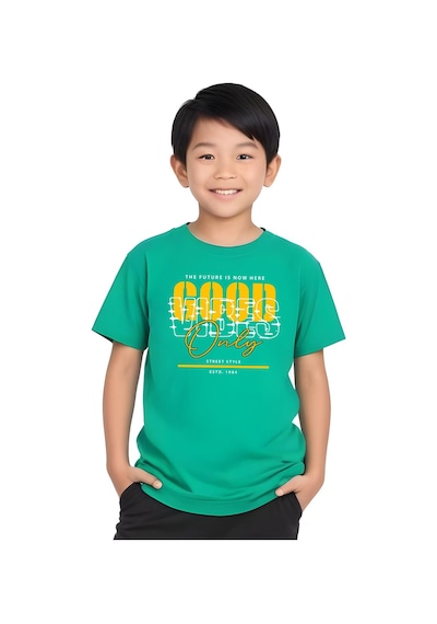 Fyk Kids Erkek Çocuk Give Up Yazı Baskılı Yazlık Alt-üst Takım Yeşil