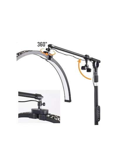 Trled F-700b 70cm Zebra Elmas Desenli Ayaklı Profesyonel Güzellik Salonu Lambası