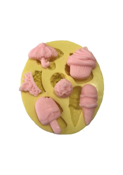 Dondurma Cupcake Kurabiye Ve Şemsiye Şeklinde Silikon Pasta Ve Seker Hamuru Kalibi 2,5x2x0,5 Cm 6