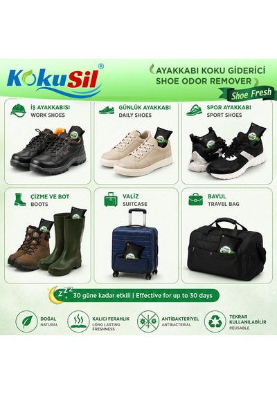 Kokusil Ayakkabı Koku Giderici Shoe Fresh 2li Set