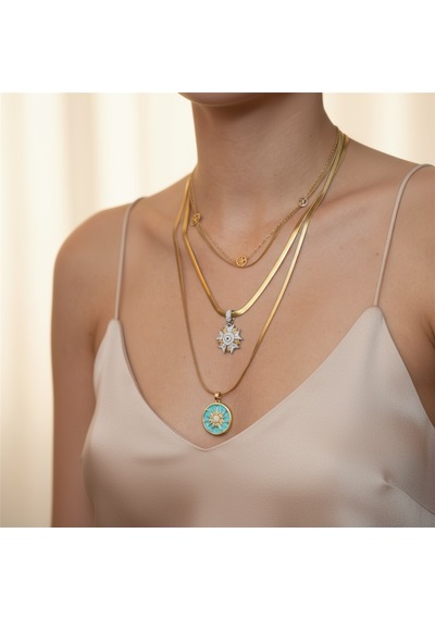 Celestia Layered Kolye Seti Çok Renkli