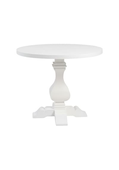 Orleans Fransız Still Yuvarlak Ahşap Yemek Masası 90x90 Beyaz