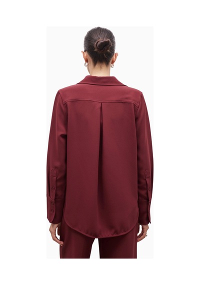United Colors Of Benetton Because Of Alice Effortless Oversized Shirt Oversize Kadın Gömlek Bordo