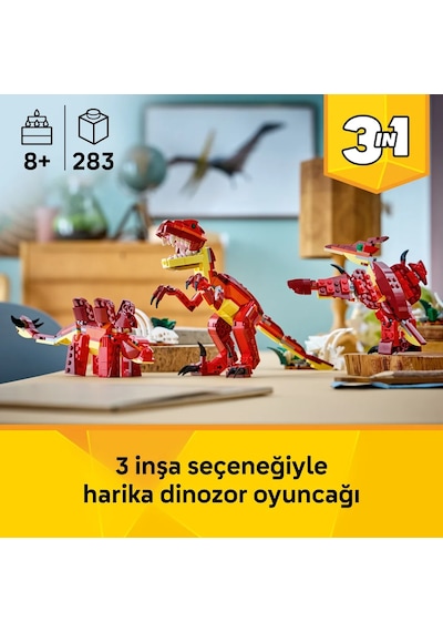 LEGO® Creator 3’ü 1 Arada Vahşi Dinozor 31379 – 8 Yaş ve Üzeri Çocuklar için Yaratıcı Oyuncak Yapım Seti (283 Parça)