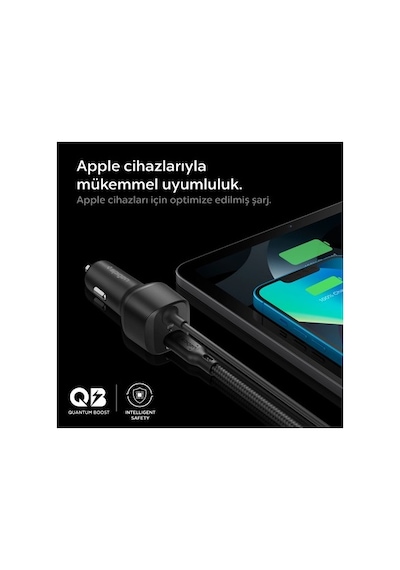 Spigen Acp04205 47 W Lightning Kablolu Hızlı Araç Şarj Aleti