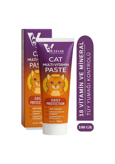 Kedi Multivitamin Macun Kedi Multivitamin Paste Tüy Dökülme Önleyici Lezzetli Ve Kolay Yenilebilir 100gr