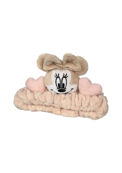 Minnie Mouse Peluş Bandana Makyaj Spa Saç Bandı Krem Krem