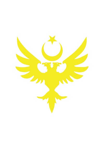 Çift Başlıklı Kartal Ve Ay Yıldız Sticker 17x17 Cm Sarı