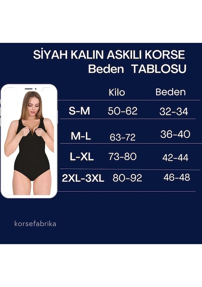 Form Time Kadın Agraflı Çıtçıtlı Kalın Askılı Rengi  Badi Korse Siyah