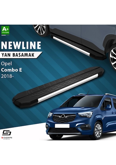 S-dizayn Opel Combo E Uzun Şase Newline Krom Yan Basamak 213 Cm 2018 Üzeri A+ Kalite