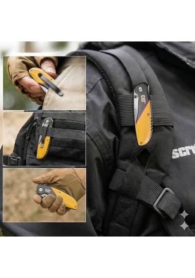 Cat Da980047 Kemer Askı Kancalı Katlanabilir 18cm Paslanmaz Çelik Kamp Çakısı