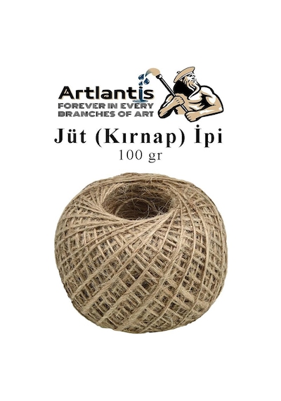 Jüt İpi Kırnap 100 Metre 1 Adet Mumlu Kırnap İplik Jüt İp Kendir İp Süs Naturel Doğal İplik Hasır İplik Çuval İp