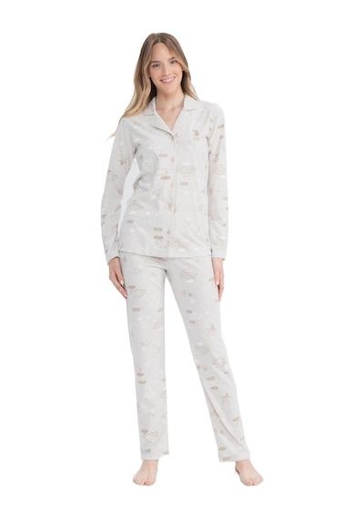 U.S. Polo Assn.  Kadın Bej Melanj Boydan Patlı Pijama Takımı-bej Melanj-s Çok Renkli