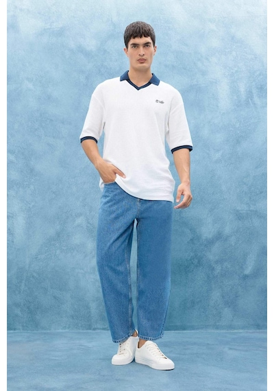 Defacto Tapered Wide Leg Fit Geniş Paça Jean Yıkamalı Pantolon F8397ax25aunm28 Mavi
