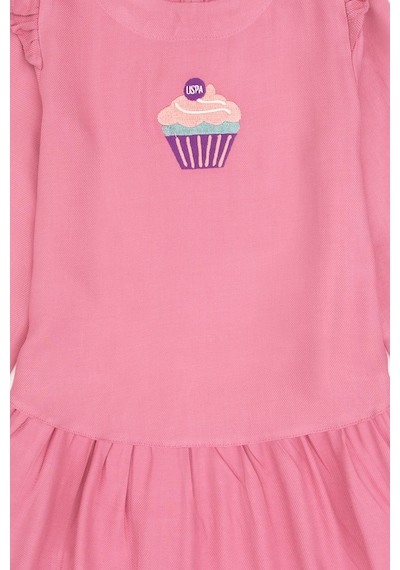 U.s. Polo Assn. Kız Çocuk Koyu Pembe Elbise Dokuma 50317630-vr167 Koyu Pembe