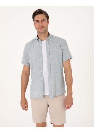 Pierre Cardin Erkek Yeşil Gömlek Kısa Kollu 50307073-vr054 Yeşil