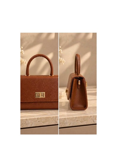 Names Bag Aura-gold Kilitli Tek Saplı Kadın Mini El Ve Omuz Çantası Turuncu