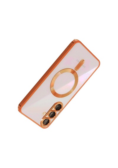 Samsung Galaxy Uyumlu A37 5g Kılıf M-safe Özellikli Kamera Lensli Korumalı Şeffaf Silikon Kapak Turuncu
