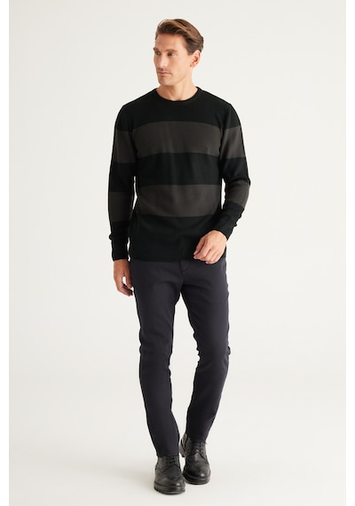 AC&Co / Altınyıldız Classics Erkek Sıyah-antrasıt Standart Fit Normal Kesim Bisiklet Yaka Triko Kazak Siyah - Antrasit AC&Co / Altınyıldız Classics Erkek Sıyah-antrasıt Standart Fit Normal Kesim Bisiklet Yaka Triko Kazak Siyah - Antrasit