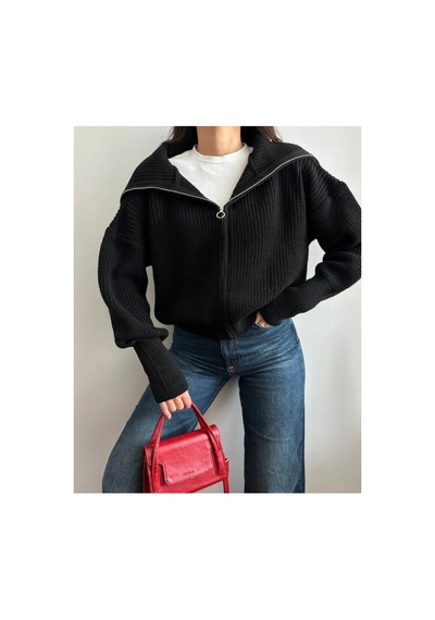 Flex Fashıon Kadın Esnek Örgü Trend Fermuarlı Dik Yaka Popüler Triko Hırka Siyah - 760178304 Siyah - 760178304 Siyah Flex Fashıon Kadın Esnek Örgü Trend Fermuarlı Dik Yaka Popüler Triko Hırka Siyah - 760178304 Siyah - 760178304 Siyah