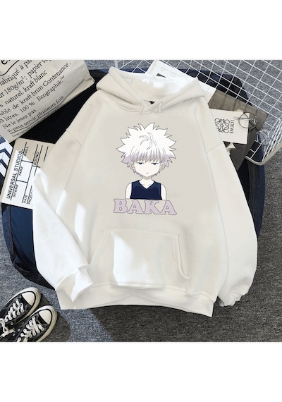 Hunter X Hunter Killua Baka Kapşonlu Sweatshirt 001