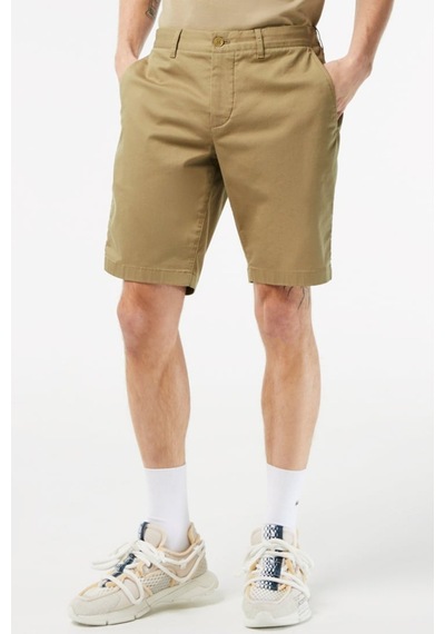Lacoste Men's Slim Fit Organic Cotton Bermuda Shorts Erkek Dar Kesim Pamuk Bermuda Şort Bej