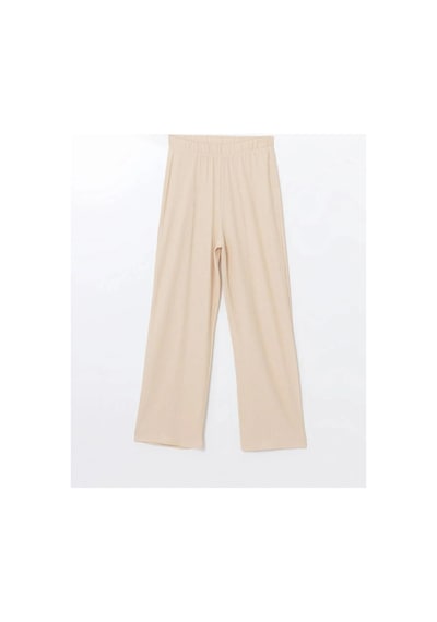 LC Waikiki Lcwaıkıkı Classic Bej Beli Lastikli Dokulu Kadın Pantolon Lıght Beıge