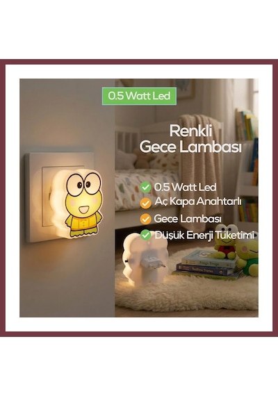 Storeşahin Kurbağa Gece Lambası 3 Led 0.5w Shn0720 Çok Renkli