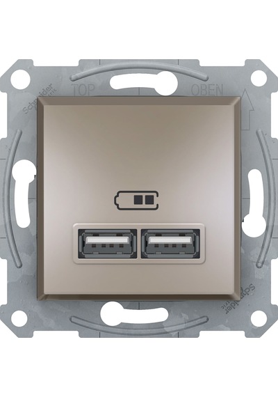 Schneider Asfora Plus Bronz Usb Şarj Prizi 21A Type A Çerçevesiz