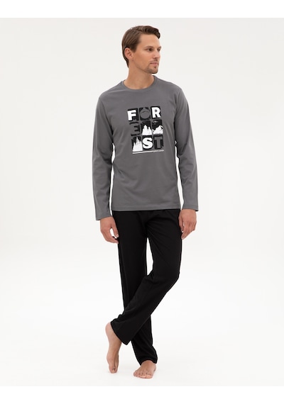 Pierre Cardin Erkek Koyu Gri Pijama Takım 50322655-vr080 Koyu Gri