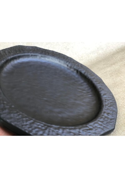 Melamin Çukur Köşeli Servis Tabağı Siyah 25cm - Melamin Sunum Tabağı